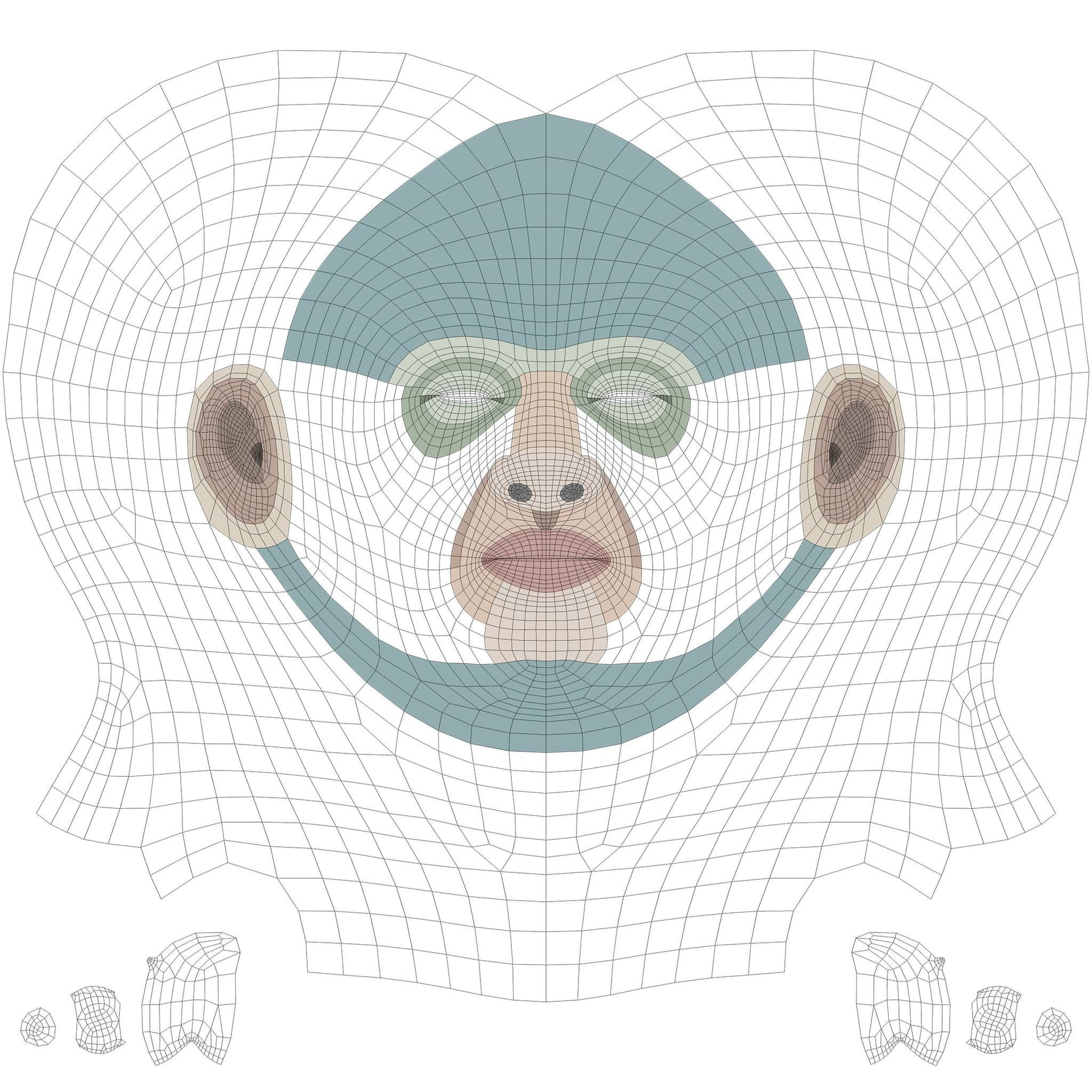 Original CC face topology guide visual from page 7